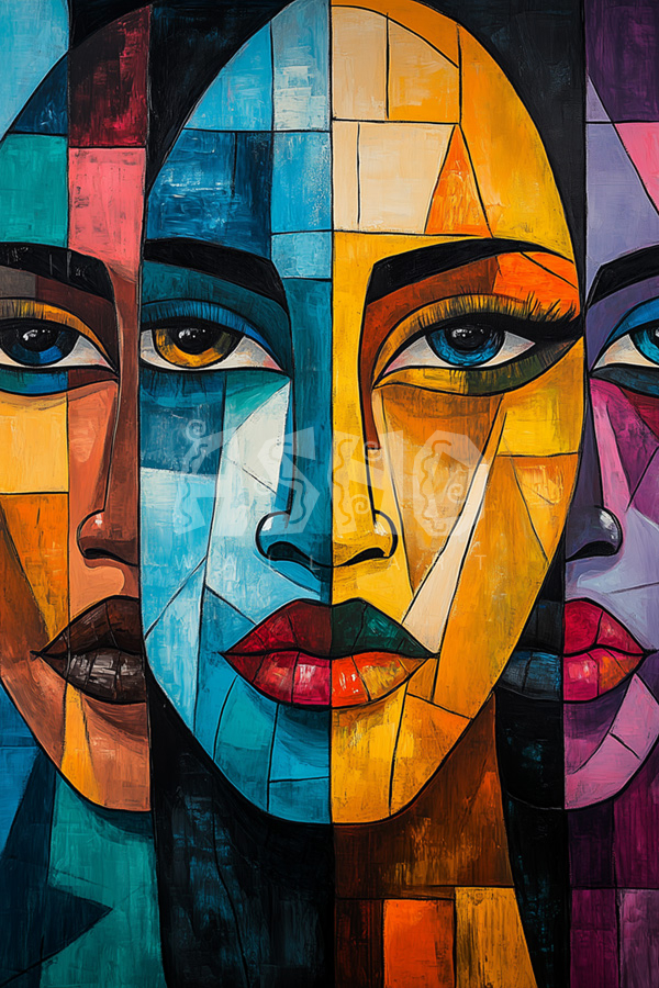 Cubist Trio Bold Faces