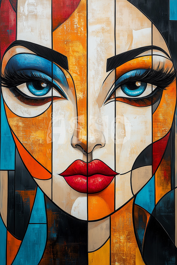 Fierce Glance Cubist Woman