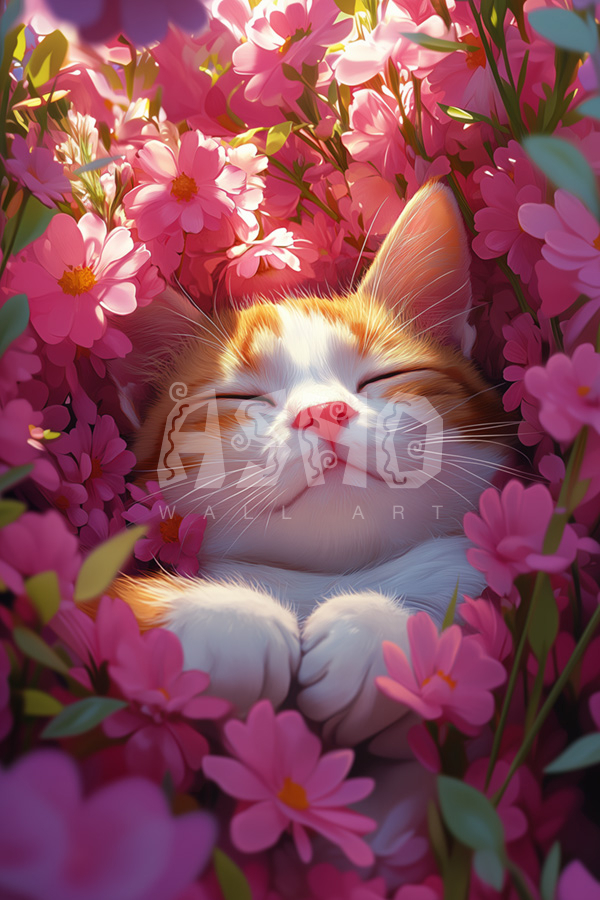Floral Cat Sweet Dreams