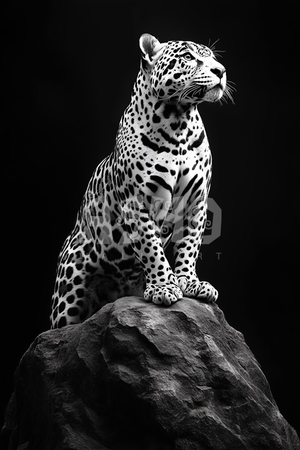 Majestic Black and White Leopard