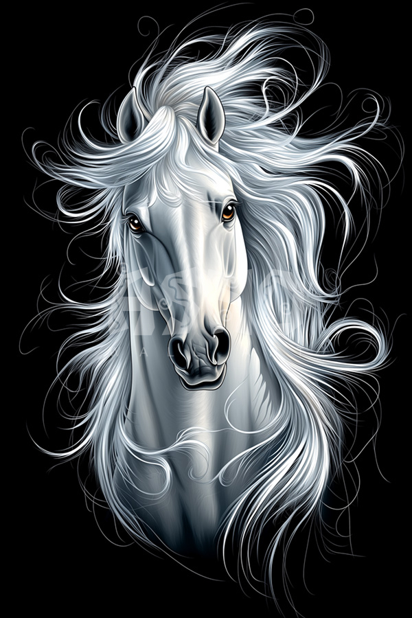 Majestic White Stallion